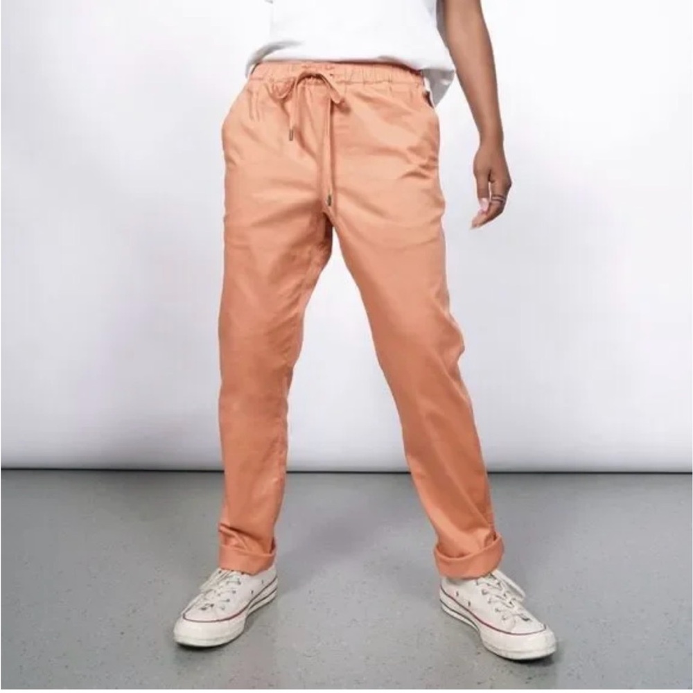 NWT Wildfang The Essential Drawstring Pants Orange Pull On Chinos Medium